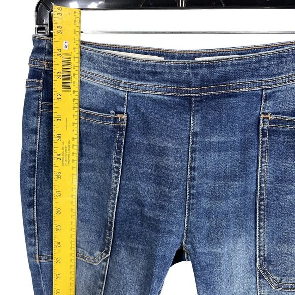 Pilcro & The Letterpress Womens 27 US 4 Flare Crop Jeans Side Zip Patch Pockets - Picture 10 of 16